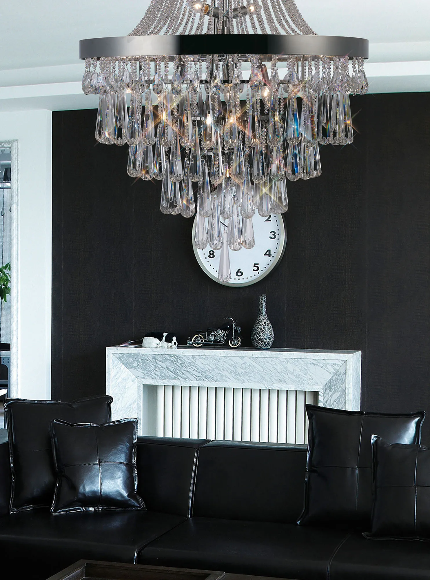 Sophia Crystal Ceiling Lights Diyas Flush Crystal Fittings